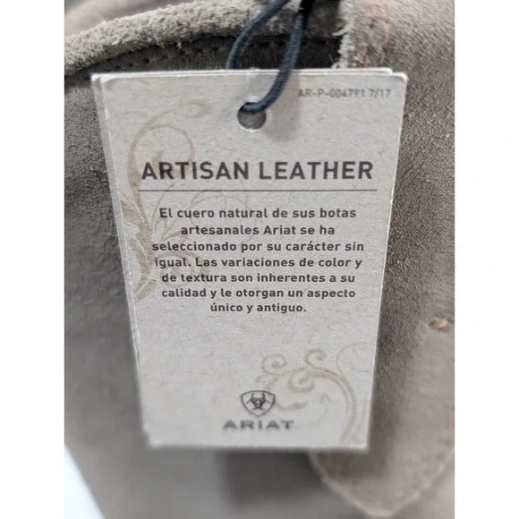 Ariat Leather Western Boot Memphis Burnt Taupe Light Brown Women's 5.5B 10047003 - Picture 15 of 16